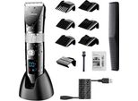 Hattteker Regolabarba Elettrico Professionale Display Lcd, Batteria Ricaricabile Usb Senza Fili, Impermeabile