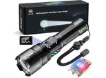 Torcia -LED Ricaricabile Da 1.000.000 Lumen, Estremamente Luminosa, Potente, 5 Modalità Di Luce, Zoomabile, Batteria Da 5000 Mah, Torcia Da Campeggio Impermeabile IPX7,