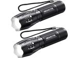 Torcia A Led Alimentata A Batteria 2 Parti, 2000 Lumen Estremamente Luminosi 5 Modalità, IP65 Impermeabile Bambini Campeggio, Escursioni, All'aperto E Di Emergenza