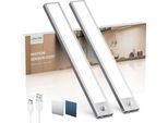 Cabinet Illuminazione Led Lampada Sensore Di Movimento - 30 Cm 2200 Mah Sotto - Unità Luce Cucina Ricaricabile Usb E Scala Vetrina Magnetica Dimmerabile