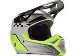 Casco Motocross Fox V1 Collect Per Giovani, Nero/Grigio/Giallo, Y/M (51/52)