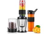 Housnat Smoothie Maker Go, 500W Stand Mixer Blender Coffee Grinder 280Ml, Frullatore Elettrico Con 2 Bottiglie Sportive In Plastica Tritan 570Ml, Portatile, Senza Bpa,