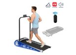 Ph Fitness Treadmill A1F Pieghevole - Walkingpad Per La Casa - Motore 1,5 Hp, 1-8 Km/H, 120 Kg - Bluetooth, Telecomando, Display Lcd, Compatto - Grigio