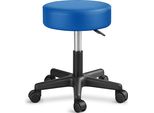 Tresko® Sgabello Rotante Con Schienale 150 Kg Blu | Sgabello Da Lavoro Regolabile In Altezza 46-58 Cm | Sgabello Girevole Con Rotelle | Sedia Da Ufficio Sgabello Sedia Girevole Sgabello Cosmetico
