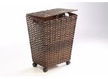 WäSchekorb Locker, Braun, B:45Cm H:57Cm T:36Cm, Polyrattan, WäSchesammler, WäSchekorb, Polyrattan, Mit Rollen