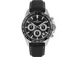 Chronograph Jacques Lemans "Liverpool", Schwarz, Armbanduhren, Herren, Chronograph, Quarzuhr, Armbanduhr, Herrenuhr, Lederarmband, Datum