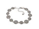 Armband Steuer "Metall Weiß 19+5,0Cm BlüTen Glasstein Ohne", Weiß, ArmbäNder, Damen, 24,0Cm, Metall, GläNzend, Armband