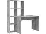 Vidaxl Scrivania Grigio Sonoma 138,5 X 55 X 143 Cm Materiale A Base Di Legno