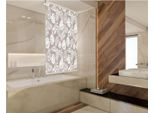 Tenda Da Doccia A Mezza Cassetta Peva Havana Marrone Beige Bianco Foglie 140X240 Cm