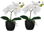 Kunstorchidee Creativ Green "Orchidee Phalaenopsis", Weiß, H:23Cm, Kunststoff, Kunstpflanzen, Mit Naturgetreuen BlüTen