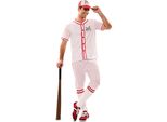 Costume Da Baseball Per Uomo Costume Di Carnevale Bianco-Rosso - M / L