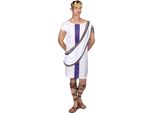 Costume Da Uomo Romano Antico Bianco-Viola - Taglia Unica (42)