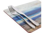 Creative Tops Set Di 6 Tovagliette, Fondo In Sughero, Design Dei Vini, Legno, Blu, Tovagliette Medie