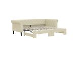Letto Da Giorno Allungabile Crema 90X200 Cm In Pelle Finta