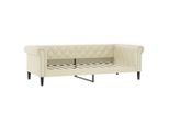 Vidaxl Letto Da Giorno Crema 90X200 Cm In Pelle Finta