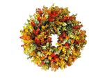 Simulazione Di Ghirlanda Autunnale Per Porta Ghirlanda Autunnale Colorata Di Eucalipto Per La Porta D'ingresso Decorazione Per Il Ringraziamento