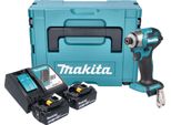 Avvitatore A Impulsi A Batteria Makita Dtd 173 Rgj 18 V 180 Nm 1/4" Brushless + 2X Batteria Ricaricabile 6,0 Ah + Caricabatterie + Makpac"