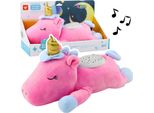 Unicorno Di Peluche Che Dorme Coccolone Proiettore Suono Rumore Rosa
