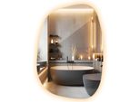 Specchio Da Bagno Led – 55,1×38,2 Cm – Design Irregolare Moderno – Senza Cornice Luce Calda 3000K