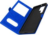Samsung Galaxy S22 Ultra Cover Con Doppia Finestra E Funzione Stand - Blu