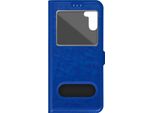 Samsung Galaxy A14 4G / 5G Cover Con Doppia Finestra E Funzione Stand - Blu