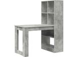 Vidaxl Desk Grigio Cemento 122 X 67 X 145 Cm Materiale A Base Di Legno