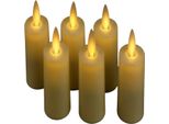 Inf Set Di 6 Candele Led Con Fiamma Tremolante, A Batteria, Luce Bianco Caldo