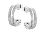 Paar Creolen Firetti "Schmuck Geschenk Silber 925 Ohrschmuck Ohrringe", Silberfarben, Kristallweiß, Kristallweiß, Ohrringe, Damen, 20Mm, Silber 925 (Sterlingsilber), Mit Zirkonia (Synth.)