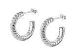 Paar Creolen Firetti "Schmuck Geschenk Silber 925 Ohrschmuck Ohrringe", Silberfarben, Ohrringe, Damen, 21,3Mm, Silber 925 (Sterlingsilber)