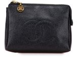 Chanel Kosmetiktaschen - CC Caviar Cosmetic Pouch - Gr. unisize - in Schwarz - für Damen