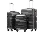 Valigia Trolley Rigida Bagaglio Espandibile (Solo Valigia Grande) Materiale Abs Con Chiusura Tsa E 4 Ruote Grigio Scuro