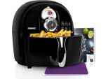 Friggitrice Ad Aria Calda | Capacità 2 Litri | Friggitrice Senza Olio | Mini Forno Per Cuocere A Vapore, Cuocere E Friggere | Friggitrice Ad Aria Con 1500 W | Cool Touch