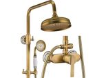 Doccetta In Ottone Antica Doccia A Pioggia Sistema Doccia A Parete Sistema Doccia Antica Con Soffione Orientabile Da 20 Cm, Doccetta, Regolabile
