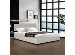 Letto Imbottito 'Juva' Cord Con Rete A Doghe 180X200 Cm Beige