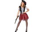 Costume Da Pirata Sexy Per Donna Rosso-Nero-Bianco - S