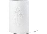 Gilde Tischleuchte, "Namaste"", Lebensbaummotiv, Lotusmotiv, Yogamotiv, Porzellan, Weiß, Ve 1, L. 10 Cm, B. 17 Cm, H. 20 Cm 32777/Abverkauf Nur Solange Vorrat Reicht"
