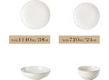 Set Di Stoviglie In Ceramica, Design Elegante, Adatto A Microonde E Lavastoviglie, Bianco-16, 16 Pezzi