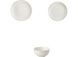 Set Di Stoviglie In Ceramica, Design Elegante, Adatto A Microonde E Lavastoviglie, Bianco-12, 12 Pezzi