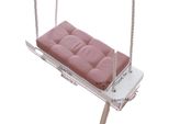 Altalena In Legno, Cuscino In Schiuma, Facile Da Installare, Rosa