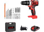 Trapano A Percussione, Impostazione A 2 Velocità, Potenza 500W, 1Batteria 1Spina-Rosso