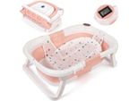 Bagnetto Per Bambini, Design Pieghevole, Termometro Integrato, Rosa