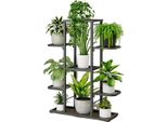 Supporto Per Piante, 7 Livelli, Uso Interno Ed Esterno, Grigio Scuro 5 Strati