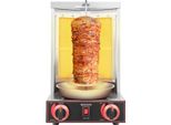 Griglia Per Kebab Elettrica A Gas, 2 Bruciatori, Forno Verticale, Argento