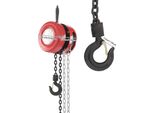 Paranco Manuale A Catena, Portata 1000 Kg, Altezza Di Sollevamento 3 M, Rosso
