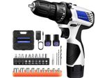 Trapano Avvitatore A Batteria, Doppia Velocità, Coppia Di 45 N??M, Con 2 Batterie Ricaricabili
