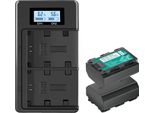 Batteria Della Fotocamera, Capacità 2400Mah, Caricatore A Doppio Slot, 2 Batterie 1 Caricatore