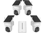 Telecamera Di Sicurezza Wlan Per Esterni, A Energia Solare, Rilevamento Del Movimento, 4 Telecamere 4CH Nvr