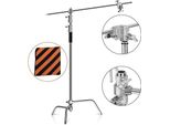 Cavalletto Fotografico, Regolabile In Altezza, Struttura Resistente, 2,6 M Argento