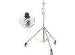 Stativo Per Luci, Acciaio Inox, Altezza Massima 290 Cm, 2,8M Con Ruote