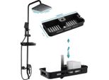 Miscelatore Per Doccia, Materiale Ottone, Finitura Superficiale Color Bronzo, Miscelatore Acqua Calda E Fredda, Superficie Trattata Nera,
